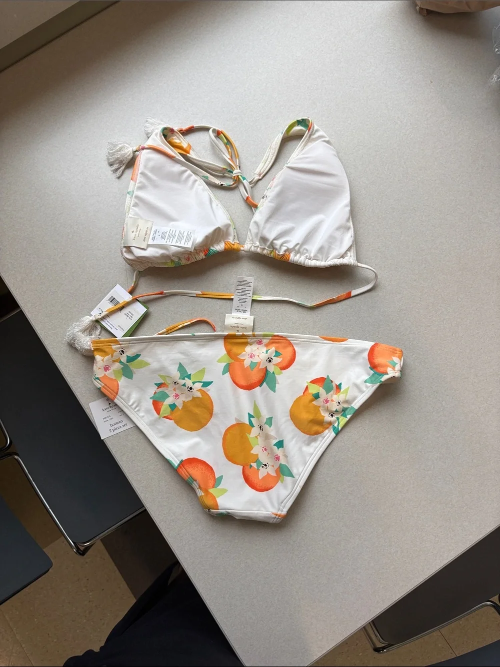 kate spade Cream Floral Bikini with Orange Accents